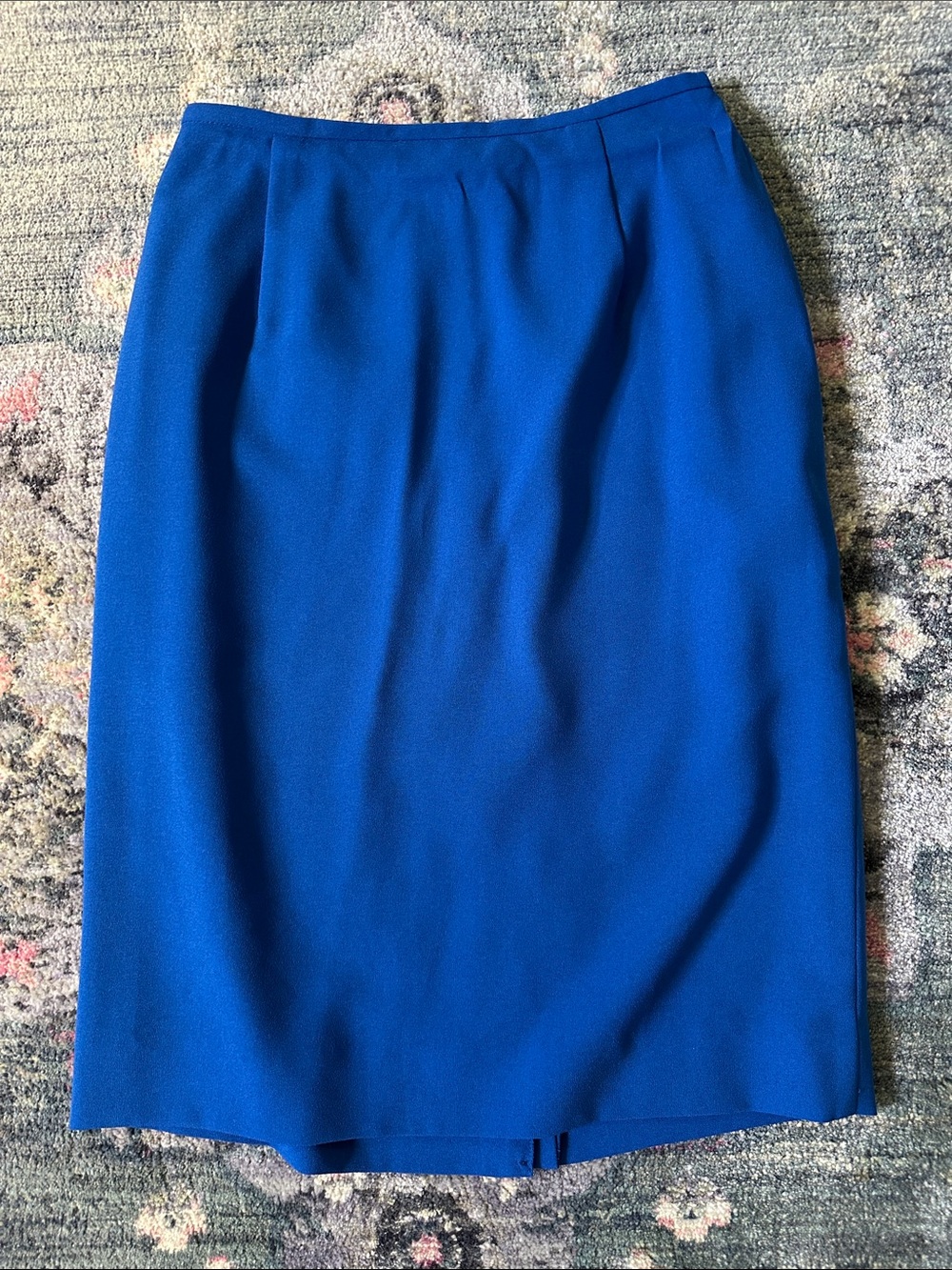 Vintage Rena Rowan for Seville Vibrant Royal Blue Pencil Skirt Size 8 Like New!